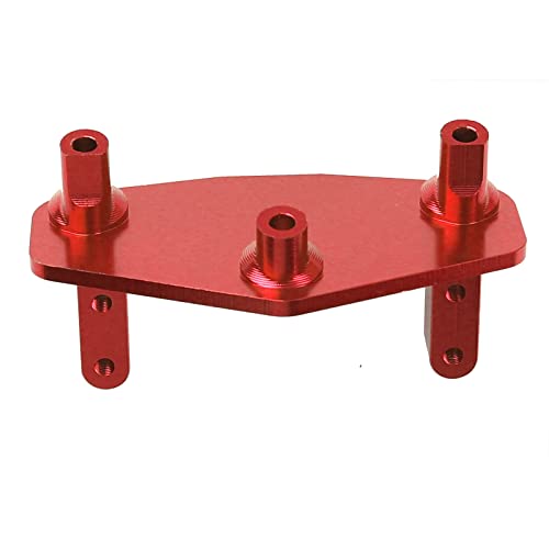 Aluminum Alloy Steering Servo Mount Plate Base Bracket Compatible with 1/8 Losi LMT 4WD Solid Axle RC Monster Car (Red) - color: Red