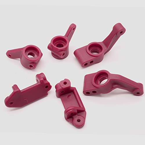 OGRC Plastic Caster/Steering Block Rear Stub Axle Carriers for Slash 2WD | L&R Wheel Steering Kit for 1/10 Traxxas Slash Stampede Rustler 2WD #3632 #3736 #3752 - color: Red