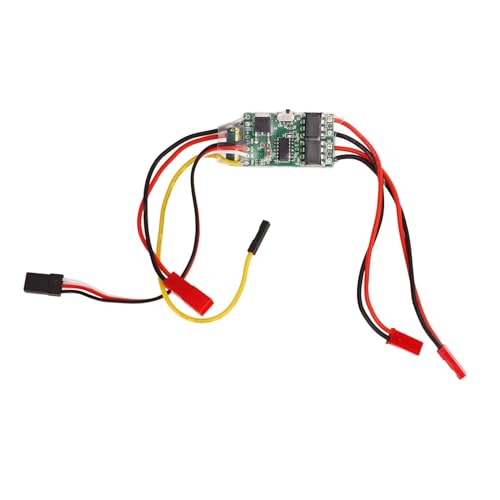 HERCHR Bidirectional RC Brushed Motor ESC Speed Controller, 2s‑3s Lipo 5A Brushed ESC DC6V-14V Dual Way Mini Speed Controller for RC Boats Tank Aircraft Airplane Brushed Motor Spare Parts