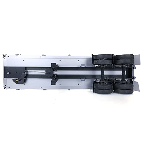 US in Stock, RC Tractor Flatbed Semi Trailer Truck 1/14 2Axle Compatible with DIY Tamiya Construction Vehicle Model