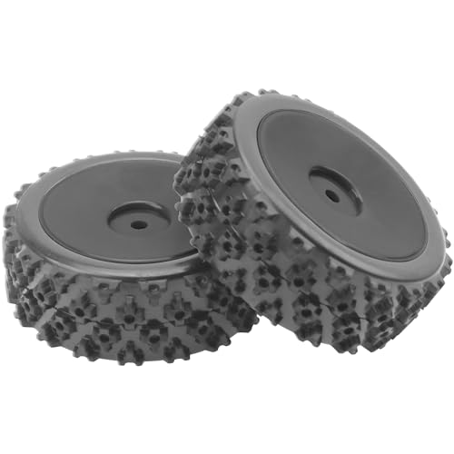 ShareGoo 72mm RC 1/10 On Road Rubber Tires & Wheel Rims 12mm Hex Compatible with Tamiya TT01 Kyosho Fazer Mk2 Traxxas 4Tec 2.0 HSP HPI 1/10 RC On Road Racing & Touring Car (Black) - color: Black