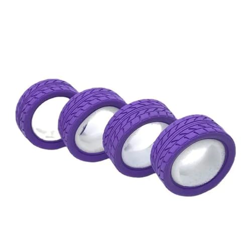 COMODO 4Pcs 65mm 1/10 Scale RC On-Road Drift Rubber Tires Pre-Mounted on Wheels Compatible with Various RC Drift Touring Cars(Purple) - color: Purple