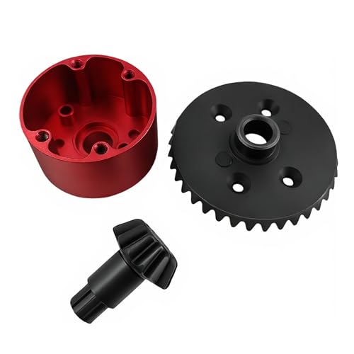 Steel Differential Gear Set for Granite Senton Big Rock Typhon 3S BLX (Red) | Diff Case,37T,13T Input Gear,Planet Gears,Outdrives,1/10,1/8,Upgrade Kit,High Strength,Precision Fit - color: Red
