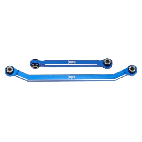 DJX CNC Aluminum High Clearance 4-Link w/Steering Link Set for 1/18 RC Crawler Redcat Ascent-18(Blue) - color: Blue