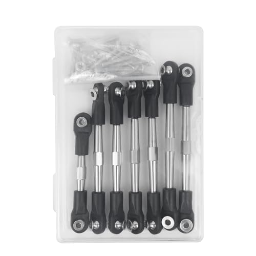 Traxxas 1/10 RC Upgrade 7Pcs Aluminum Adjustable Camber Turnbuckles Black | CNC aluminum camber turnbuckles, fit Traxxas Slash/Hoss/Rustler/Stampede 1/10 RC truck direct hop-up replacement parts