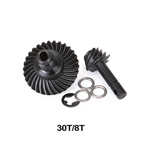 Heavy Duty Bevel Helical Overdrive Gear RC Car Bevel Gear 8T 24T/27T/30T/33T AR44 for 1/10 RC Rock Crawler Axial SCX10 II Axle Portal Spare Parts (30T 8T) - size: 30T 8T