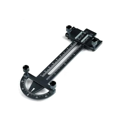 RC Car Repair Kit RC Road Car Aluminum Metal 3 in 1 Height Gauge Ruler Wheel for Up Tool Set Chassis Camber Ride Dip Angle Suspension Simple Toy Parts - color: Black