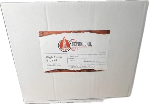 Republic Oil Blue High Temp #1 Grease 10x14oz Lithium Complex Multi-Purpose | Chassis | Wheel Bearing | Tacky | EP1 | Extreme Pressure | 5th Wheels | Agriculture | Construction - size: 10 x 14 oz Tubes