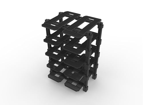 Modular Rack for LEGO Speed Champions (5 high x 2 wide) | Racing Garage Inspired Design - The display system that grows with your collection - size: 5 high x 2 wide