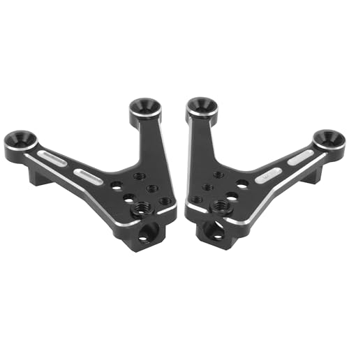 ShareGoo 4PCS Aluminum Front Rear Shock Tower Shock Hoops Bracket Mount Compatible with Axial SCX10 II 90046 90047 1/10 Scale Crawler Upgrade Part (Black) - color: Black