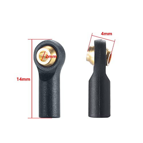 10PCS M2 Plastic Tie Rod End Ball Joint Link Ball Head Holder for 1/10 Axial SCX10 90046 90047 TRX4 RC Crawler Car (#A) - color: #a
