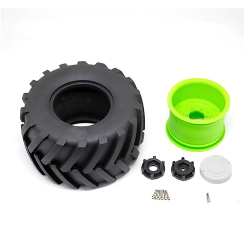1/8 RC Monster Truck Tires and 17mm Hex Wheels Rims Rubber Buggy Tyres for 1:8 Scale Off Road Truck Car Kaiju Tmaxx E-Revo 3.3 Arrma Kraton 6S Typhon 3S Traxxas Maxx HPI Redcat 4PCS (White) - color: White