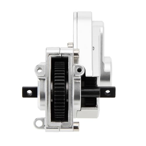 MEUS Racing SCX24 Transmission Aluminum Complete Gearbox for 1/24 Axial SCX24 RC Crawler (Brushed, Silver)