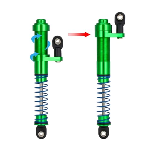 80-100mm Adjustable Threaded Oil Shocks for 1/10 RC Crawler SCX10 TRX4 D90 | CNC aluminum body with offset cap Dampers.Fits for Axial Capra VS4-10 90046 Tamiya LCG Cheater rigs.RC Car Upgrade Parts. - color: Black