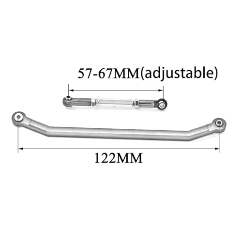 RC Links Linkage Compatible with MN128 MN86 MN86S MN86K MN86KS MNG500 1/12 RC Track Truck Upgrade Parts Metal Steering Linkage Tie Rod and Servo Arm(Silver) - color: Silver