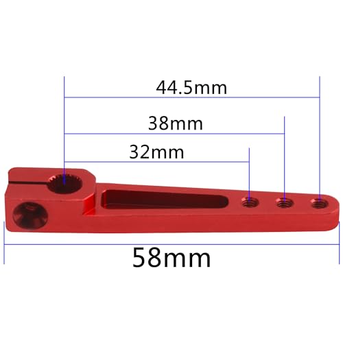 2Pack Vgoohobby 1.75inch 25T Servo Arm Horn Aluminum Long Steering Arms Compatible with Futaba Hitec Savox Power HD Servo Motors Fit RC Airplane Plane Car