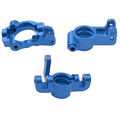 ShareGoo Metal Front Steering Knuckles & Base C-Hubs Caster Blocks & Rear Stub Axle Carriers Compatible with 1/10 Losi Tenacity TT Pro 4WD SCT DB Pro Lasernut U4 RC Truck (Blue)