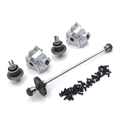 for Wltoys 144010 144001 144002 Remote Control Parts Upgrade Metal Center Drive Shaft Assembly Gearbox Differential Kit RC Car Repair Kit(White) - color: White