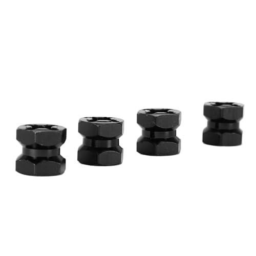 12mm Hex Hub Extenssion, RC Wheel Hex Spacers Hex Drive Adapter, Aluminium Alloy Rustproof Easy Install Sturdy Hex Extended Wheel Hubs for 1/10 RC Car (Black)