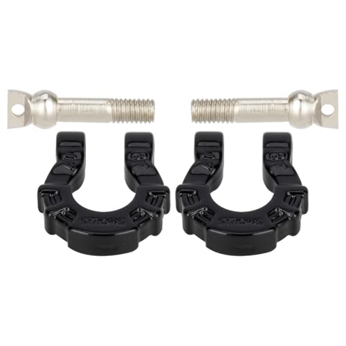 4Pcs Metal Tow Shackle Trailer Buckle for SCX10 TRX4 1/10 RC Crawler | Durable metal shackles, compatible with CC01 D90 D110 TF2. Perfect for tow hook upgrade,off-road crawler accessories.4-pack. - color: Black