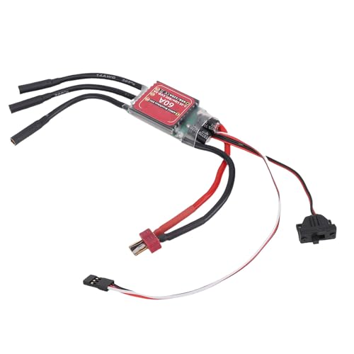 Cryfokt Brushless Motor ESC, 60A Adjustable Drag Brake Sinusoidal Start Electric Speed Controller, RC Car ESC with Bidirectional Modes for 2847 540 3650 Brushless Motor RC Cars Boats