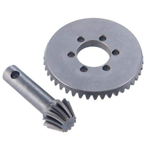 Diff Ring&Pinion Gear 43/12T 1.0M for Axial SCX6 JLU JeepTrail | Honcho AXI05000 AXI05001 1/6 RC Crawler Upgrade Parts Steel Front or Rear Spiral Cut Differential Gears - size: 43T/12/1.0 Mod