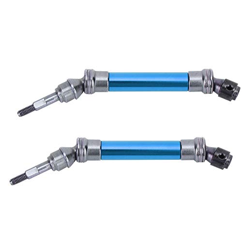 2Pcs RC Car Front Shaft Stainless Steel Rear Drive Shaft Universal Driveshaft Fit for Traxxas RC Truck Upgrades Parts (Blue) - color: Blue