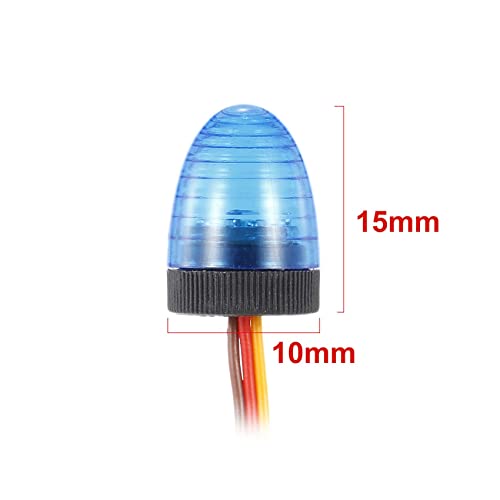5 Modes Ultra Bright LED Lights Rotating Flashing Police Lamp for 1/8 1/10 RC Mode Crawler Truck Short Course Car CC01 D90 SCX10 4WD (10x15mm, Blue) - color: 10x15mm, Blue