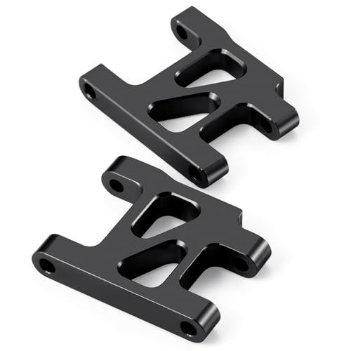 2PCS RC Aluminum Alloy Front Lower Swing Arm Suspension A-Arms Set Compatible with 1/10 Tamiya TA01 RC Car Upgrades (Black) - color: Black