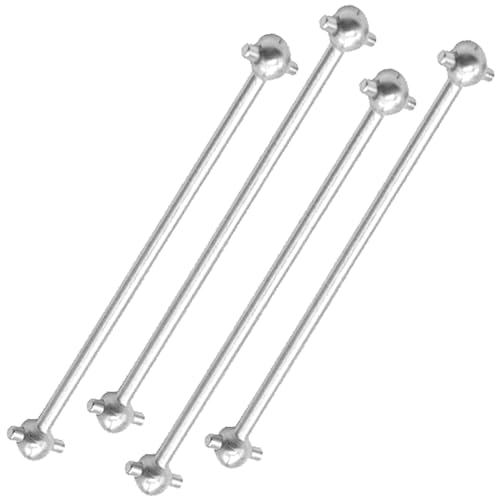 4Pack Front Rear Center Drive Dogbone Shaft 100mm 538104 Transmission Shaft Compatible with Redcat Racing HSP HPI FS-Racing 1/10 RC Car Monster Truck (Silver) - color: Silver