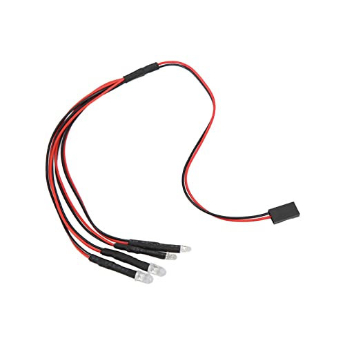 4Leds LED Light Headlights Taillight Kit Accessories, RC Car LED Lights, RC Car Upgrade Parts for Axial AXIAL SCX24 1/24 Remote Control Car Truck Tank Crawler,2 Red 2 White