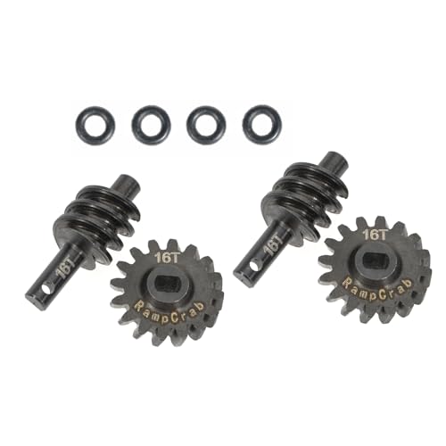 Differential Gear Set 16T, 2 Sets, Hardened Steel, 1/24, Upgrade Parts for SCX24 Bronco Deadbolt JLU B-17 Gladiator C10, 1/24 RC Crawler Car - size: 16T-2 Sets