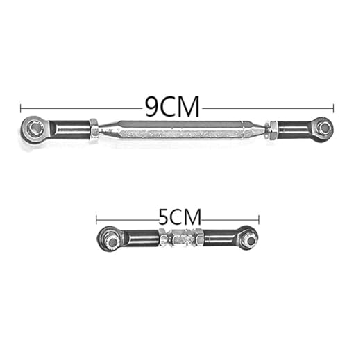 RC Car Rod Linkage Compatible with MN D90 D99 for MN-90 FJ-45 1/12 RC Car Crawler 2 Pcs Metal Adjustable Steering Linkage Servo Link Pull Rod Turnbuckle