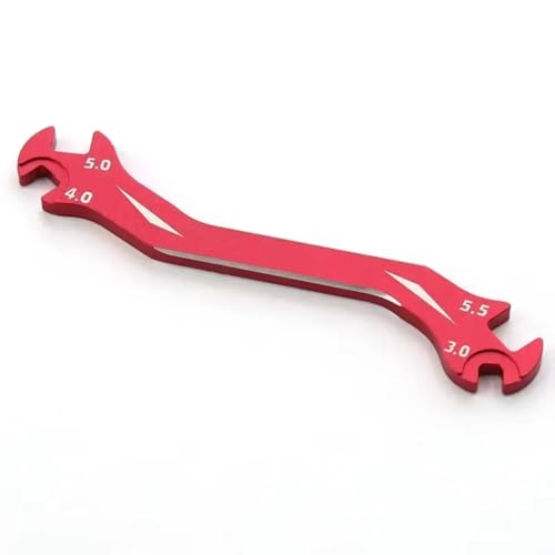 for 4 in 1 Special Tool Wrench 3/4/5/5.5MM Turnbuckles Nuts Multifunction Rc Car Off-Road Tracked Vehicles Parts Accessories and Upgrades RC Car DIY Parts(Red) - color: Red