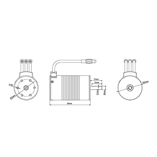 3660 4-Pole Waterproof Brushless Sensorless Motor for RC Car, Truck 3800KV, 3.5T