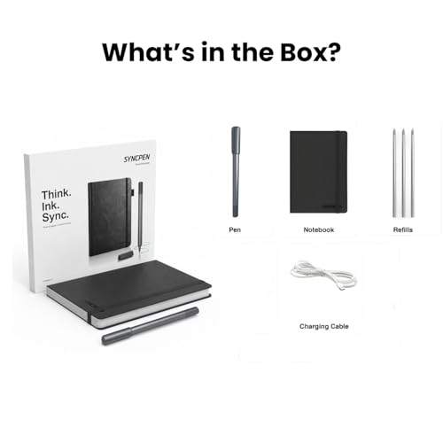 SyncPen Digital Notebook Smart Pen Set | Real Time Sync from Paper to App, Bluetooth Pen with OCR and Audio Recording | Gift for Students, Creators & Professionals