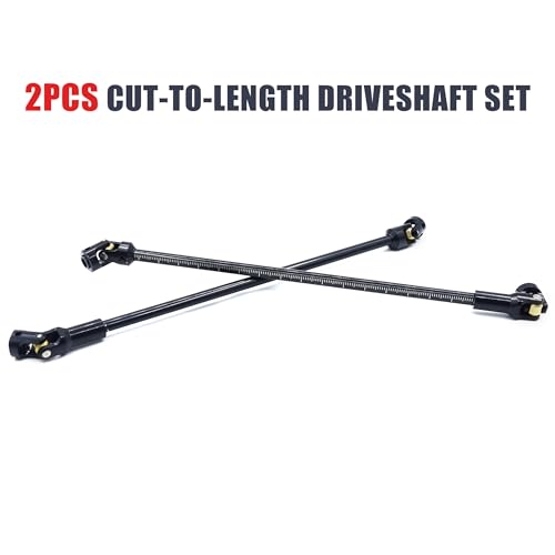SCX10 Drive Shaft 2pcs 68-229mm Cut to Length Stainless Steel Driveshaft for 1/10 RC Crawler LCG Rig Sportys Scalers GSPEED Capra SCX10 Pro Element DIY SCX10(Black) - color: Black
