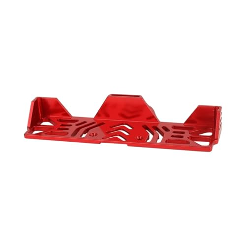 for SCX6 for Axial for SCX10 III 1/6 1/10 CNC Aluminum Alloy Battery Mounting Tray Skid Plate RC for Rock Car Upgrade Accessories Parts RC Car Accessories(Red) - size: Red