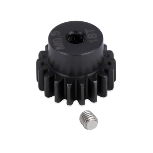 0.5M Pinion Gear Set 14T-18T, 2mm Bore Hardened Steel Motor Gears with Set Screws, 5PCS RC Gear Set Compatible with Losi Micro-B 1/24 1/28 RC Cars