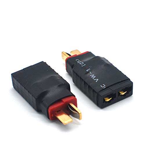 Compatible for Deans T Plug Male to TRX Female Connector Adapter No Wires RC Battery Connectors Converter Adaptors Set (2PCS)