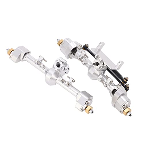 RC Car Portal Axle, CNC Aluminum Alloy Gear Assembly for Axial SCX24 1/24 Upgrade, Metal Front Rear Axle Set for Off Road Crawlers - color: Silver