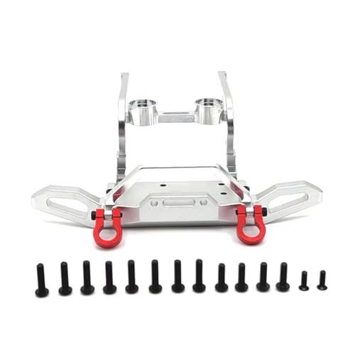 Compatible with MJX for Hyper Go H12Y H12Y+ 1/12 RC Crawler Car Upgrade Accessories Spare Parts Metal Front Bumper Rc Car Bumper(Silver) - color: Silver