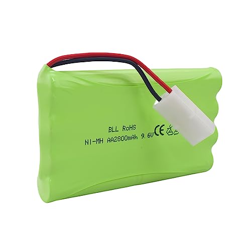 2PCS AA 9.6V 2800mAh Rechargeable Battery with Tamiya Plug and 2PCS USB Charging Cable Suitable for RC Toy Cars, Trucks, Tanks, Engineering Vehicles, RC Ships Spare Battery Pack