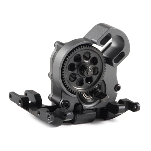 21% Overdrive MR24 Billet Transmission with Delrin Skid Plate for SCX24 Custom Build Brushless 1/24 RC Crawler Comp Rigs (Gray) - color: Gray