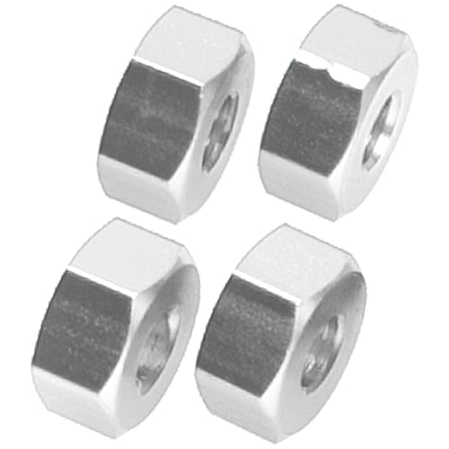 Metal 12mm Wheel Hex Hub Drive Adapters with Pins Screws Compatible with 1/10 Arrma Senton Granite Typhon Vorteks 3S Big Rock RC Car (Silver) - color: Silver