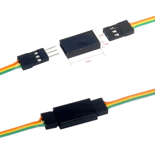 20Sets 3 Pin Servo Connector Kit, Male Female Crimp Cable Wire | Compatible with Futaba, JR, Hitec, and Spektrum RC systems. Ideal for RC cars, airplanes, and electronic DIY projects.