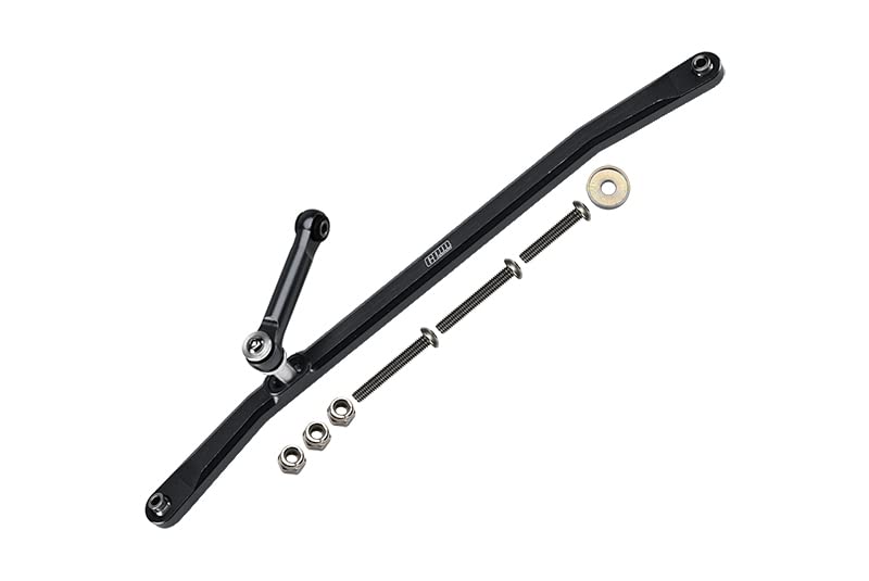Palumma RC Steering Linkage, Aluminum Front Steering Rod Tie Links for LOSI 1/8 LMT SOLID AXLE 4WD MONSTER TRUCK LOS04022 RC upgrade part (Black)