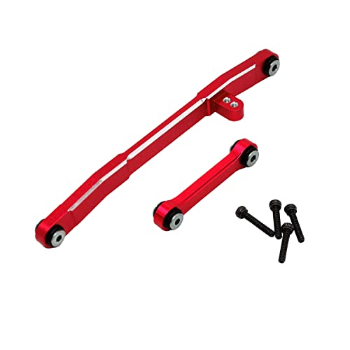 Aluminum Steering Rod Tie Links for AXIAL SCX24 Deadbolt C10 Jeep JLU Gladiator Bronco Upgrades 1/24 RC Crawler Car(Red) - color: Red