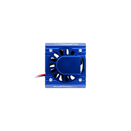 Aluminum Motor Heatsink Cooling Fan For 1/10 540 / 550 Size Motor GUN Fits : Castle Creations Assosicated Hpi Axial Duratrax Vatterra ECX RC4WD Traxxas Tamiya Arrma (Blue)