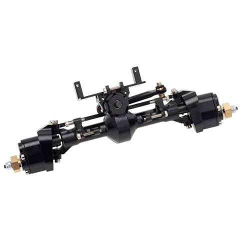 Aluminum Alloy Portal Axle Assembly, High Clearance CNC Metal Upgrade Parts Compatible with for axial SCX24 C10 90081 AXI00002 AXI00005 1/24 RC Crawlers (Front axle Black) - color: Front Axle Black